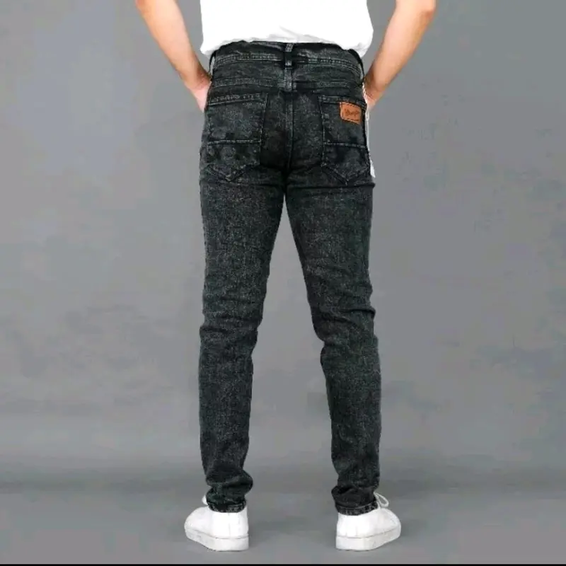 Celana Panjang Jeans Pria Skinny Slimfit Stech Snowash Hitam / Jeans Pria Skinny Pensil 2
