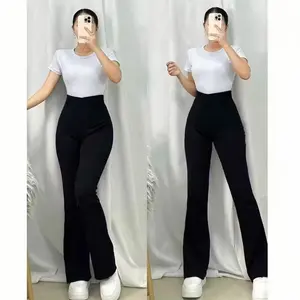 Celana Cutbray Wanita Hightwist Pinggang Karet Scuba Premium Flare Pants