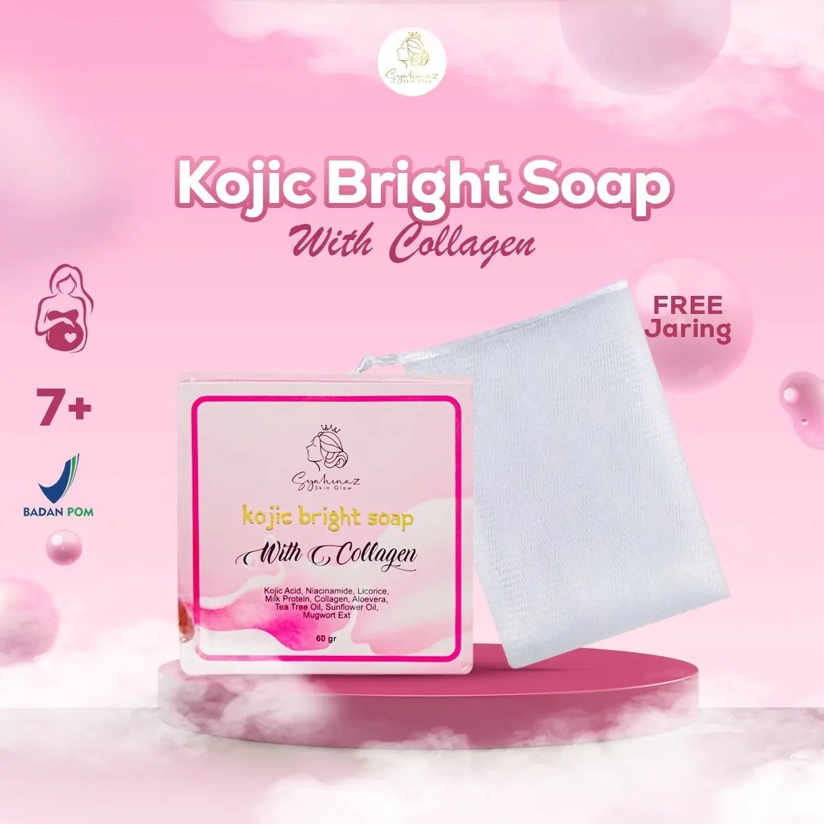 Syahinaz Kojic Bright Soap With Collagen