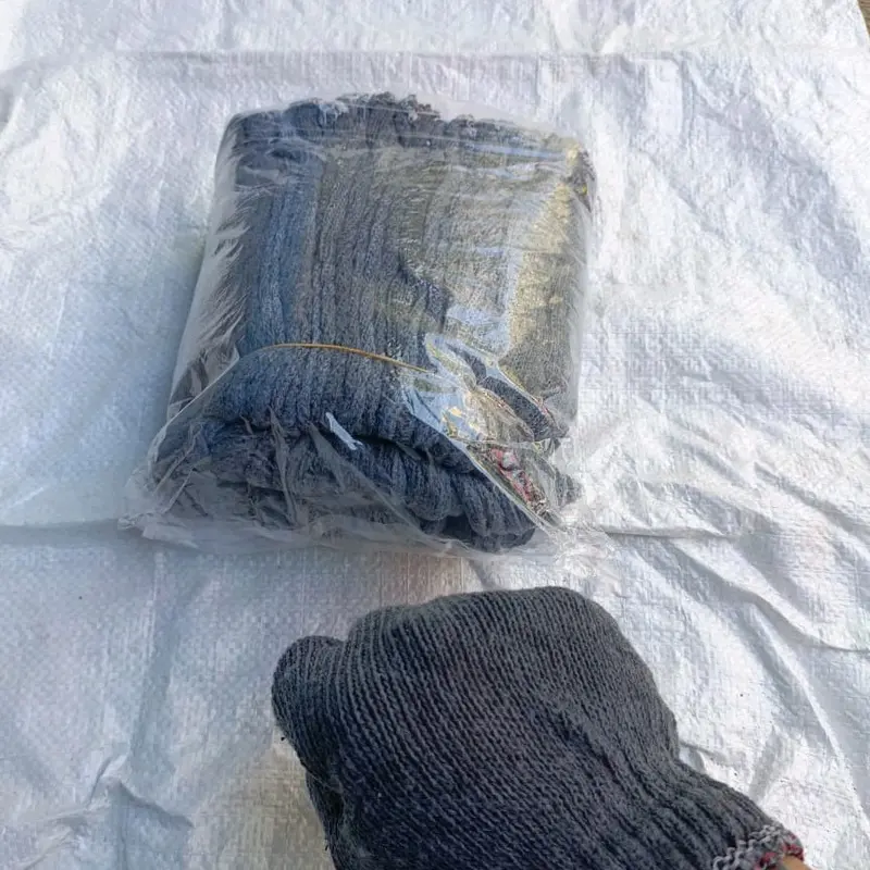 1 pasang sarung tangan rajut abu-abu cucian/sarungtangan proyek/sarungtangan bengkel/sarungtangan tukang bangunan/sarung tangan sawit/petani/peternak/perikanan/perkebunan 4