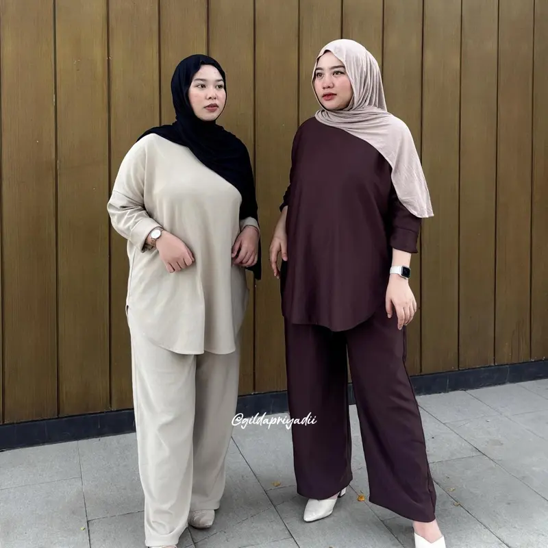 (Hanya Set Wanita) Nan x Gilda Priyadi - Setelan Aurell Batwing Oversize Looks//Setelan Wanita Muslimah 1