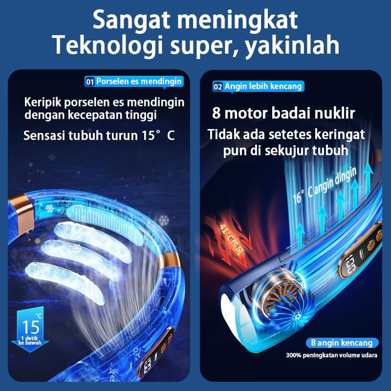 Product Introduction of 2024 Kipas Angin Gantung Leher Portable USB 20000mAh 5-Speed Wind Tanpa Baling Baling Neck Fan 21