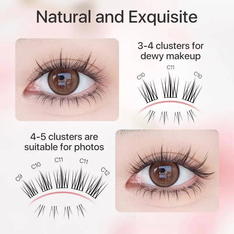 BEAUTY PLAN  Lily Lashes bulumata  panjang Waterproof D Curl10-12MM Gaya tebal eyelash natural Individual Segmented Wispy Cluster bisa COD satu set lem eyelash denganbulu mata palsu ayng nyaman 5