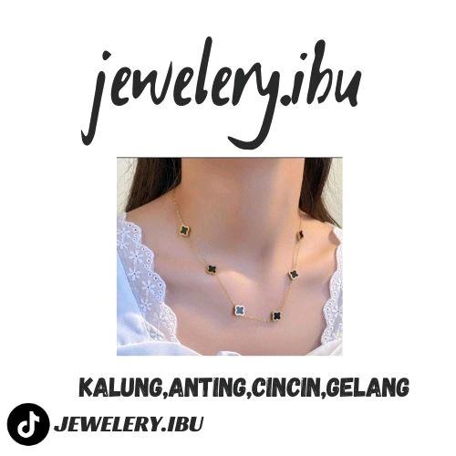 anting bunga korea satu set titanium terbaru anti luntur dan karat Elegan Hadiah 5