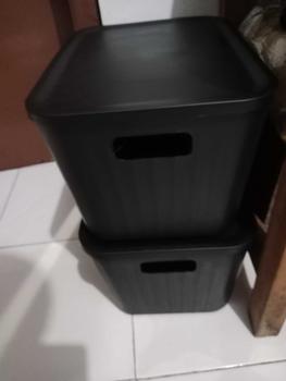 Product Review of FURNITUR88 Kotak Penyimpanan Plastik Serbaguna Keranjang Plastik Dengan Tutup Bahan Plastik Pilihan Warna Putih Biru Kuning from Y**a a** 0