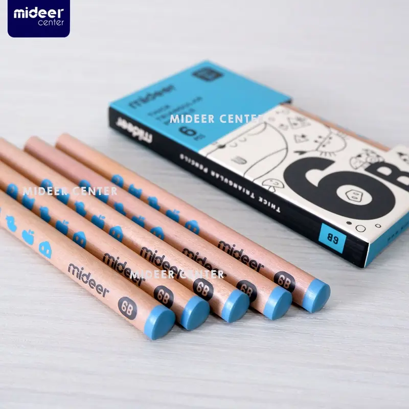 Mideer Thick Triangular Pencil 2B 4B 6B Alat Tulis Pensil Segitiga Kayu Pensil Kumon Tebal Umur Usia 2+ Kado Souvenir Mainan Edukasi Anak 4