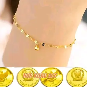 Gelang tangan pecah kopi lapis bahan koin 91 elegan