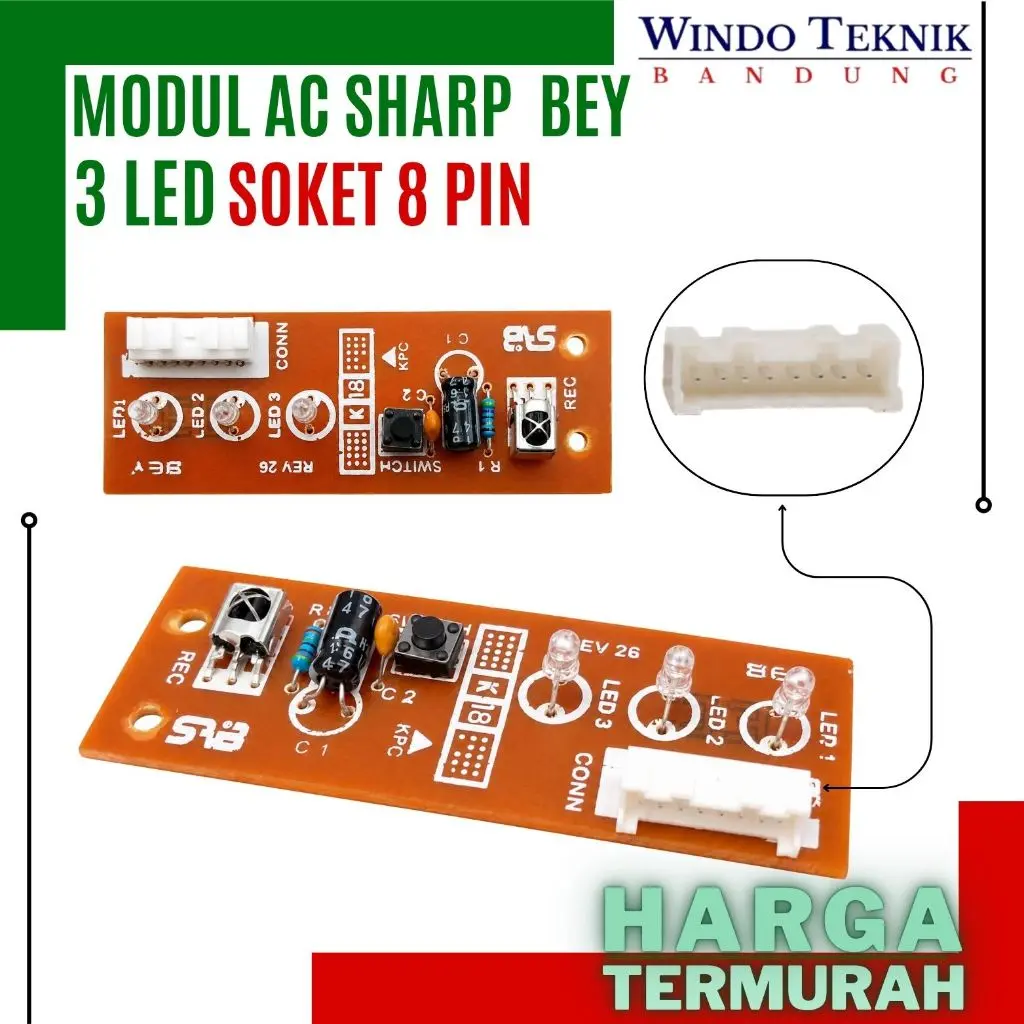 MODUL AC / SENSOR AC SHARP BEY 3 LED SOKET 8 PIN