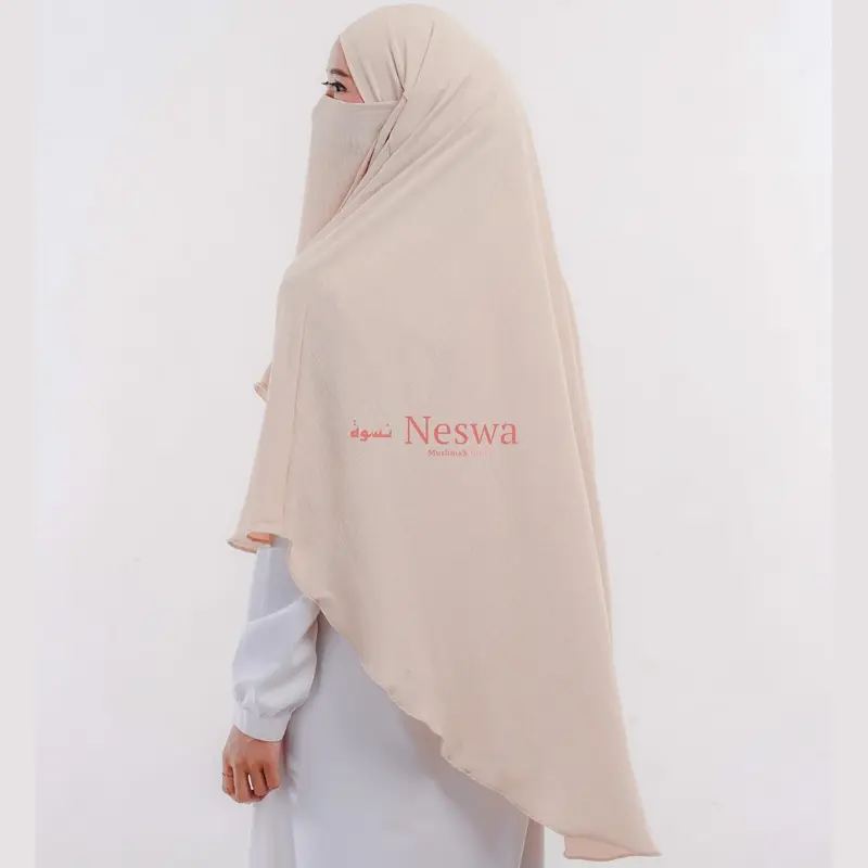NESWA French Khimar Instan Free Cadar Tali Syari Crinkle Airflow Premium Instan Hijab Traveling FK Antem Panjang Cantik 8