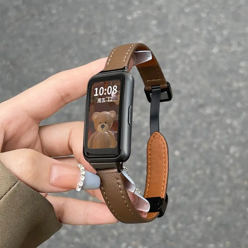 Dây da từ tính, Có sẵn cho Đồng Hồ thông minh Huawei Band 9 8 7 NFC, Vòng đeo tay dây đeo cổ tay thay thế, Tương thích với Huawei Band 9 / 8 / 7 / 6 / NFC, Bao gồm phụ kiện 0