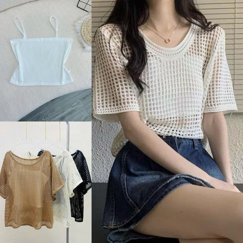  Áo Lưới Mềm Bigsize Áo Lưới Tay Ngắn Phom Rộng Cá Tính Cho Nữ Chuppy  50-92Kg - A318 G118 