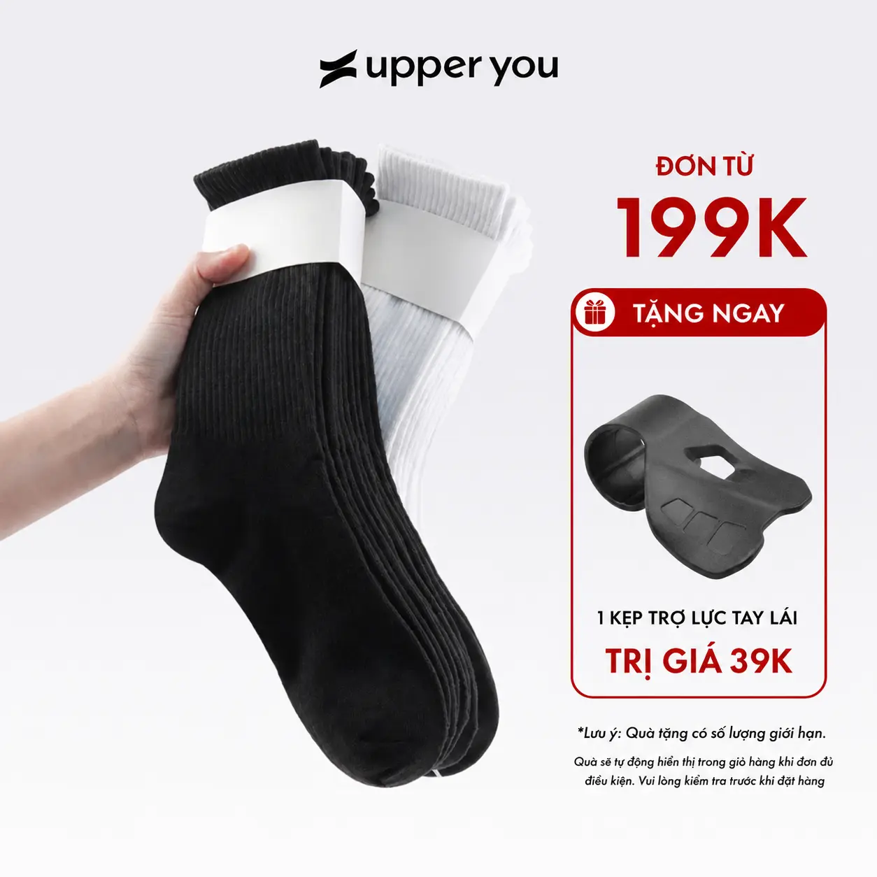 Tất Vớ Nam Nữ Cổ Cao Trơn UPPERYOU Chất Êm Ái Dày Dặn Thoáng Khí - VSF4001/VSF3001/BSF2005