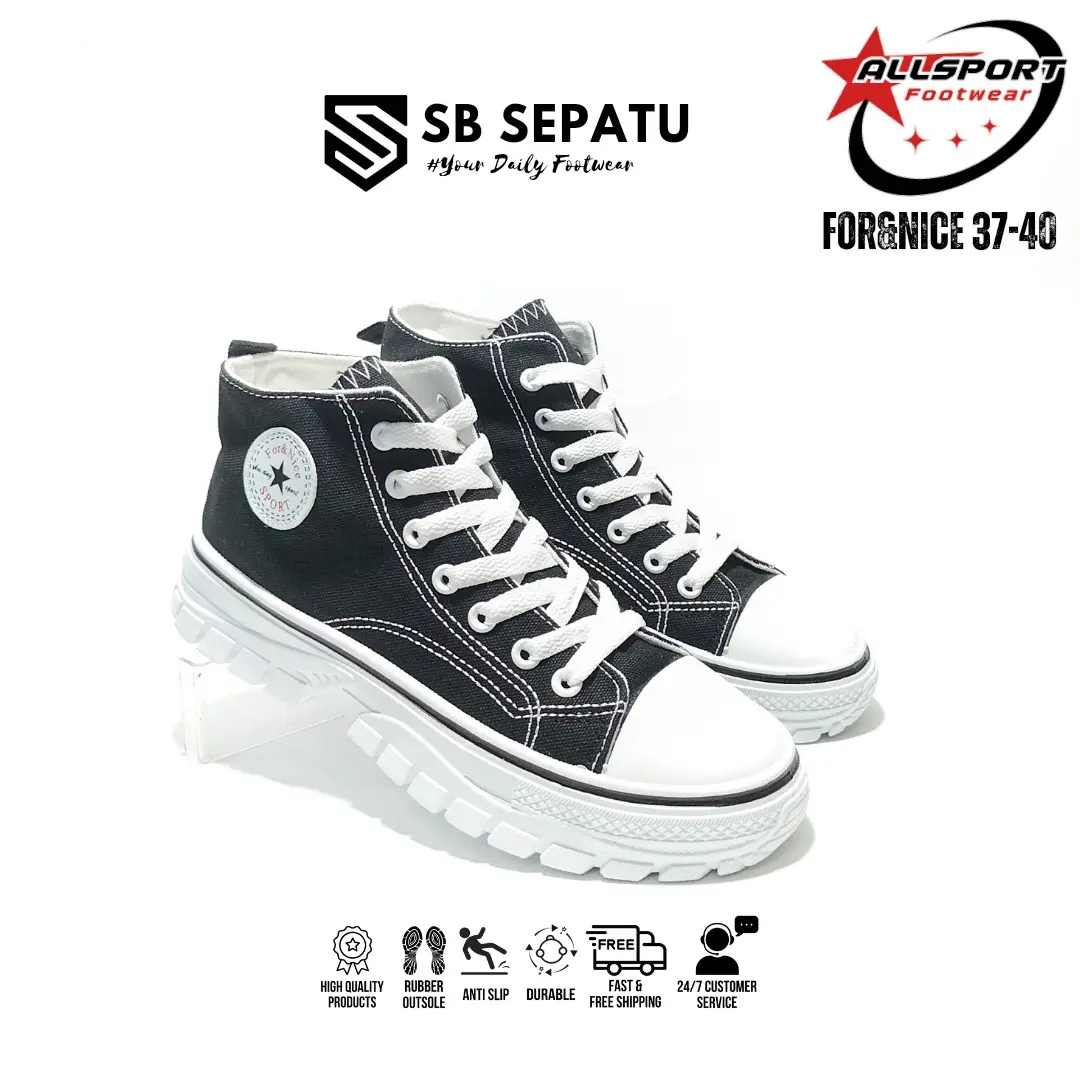 SNEAKERS FOR & NICE BLACK WOMEN SERIES || SEPATU SEKOLAH CEWEK HITAM || SEPATU KASUAL CEWEK || SEPATU FASHION CEWEK KOREA STYLE SINTETIS IMPORT