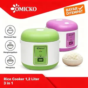 Omicko Magic Com Omicko Platinum 1.2L & 1.8L 3in1 Rice Cooker Penanak Nasi Mini Anti Lengket Masak Kukus Hangatkan dengan Sendok Listrik