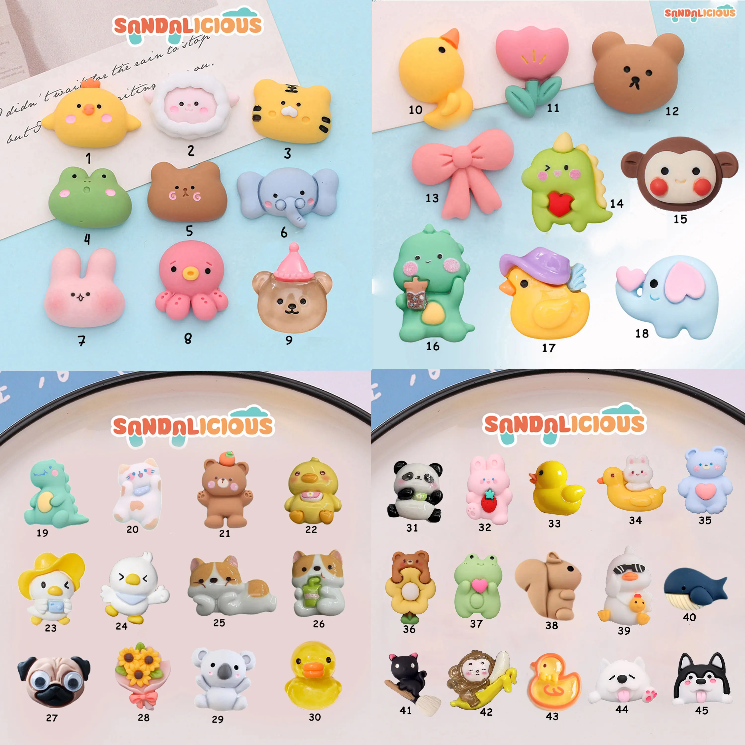 (B) Jibbitz Charm Hiasan Sandal Karakter Hewan Lucu - Pin Aksesoris Sandal Baim Import Premium