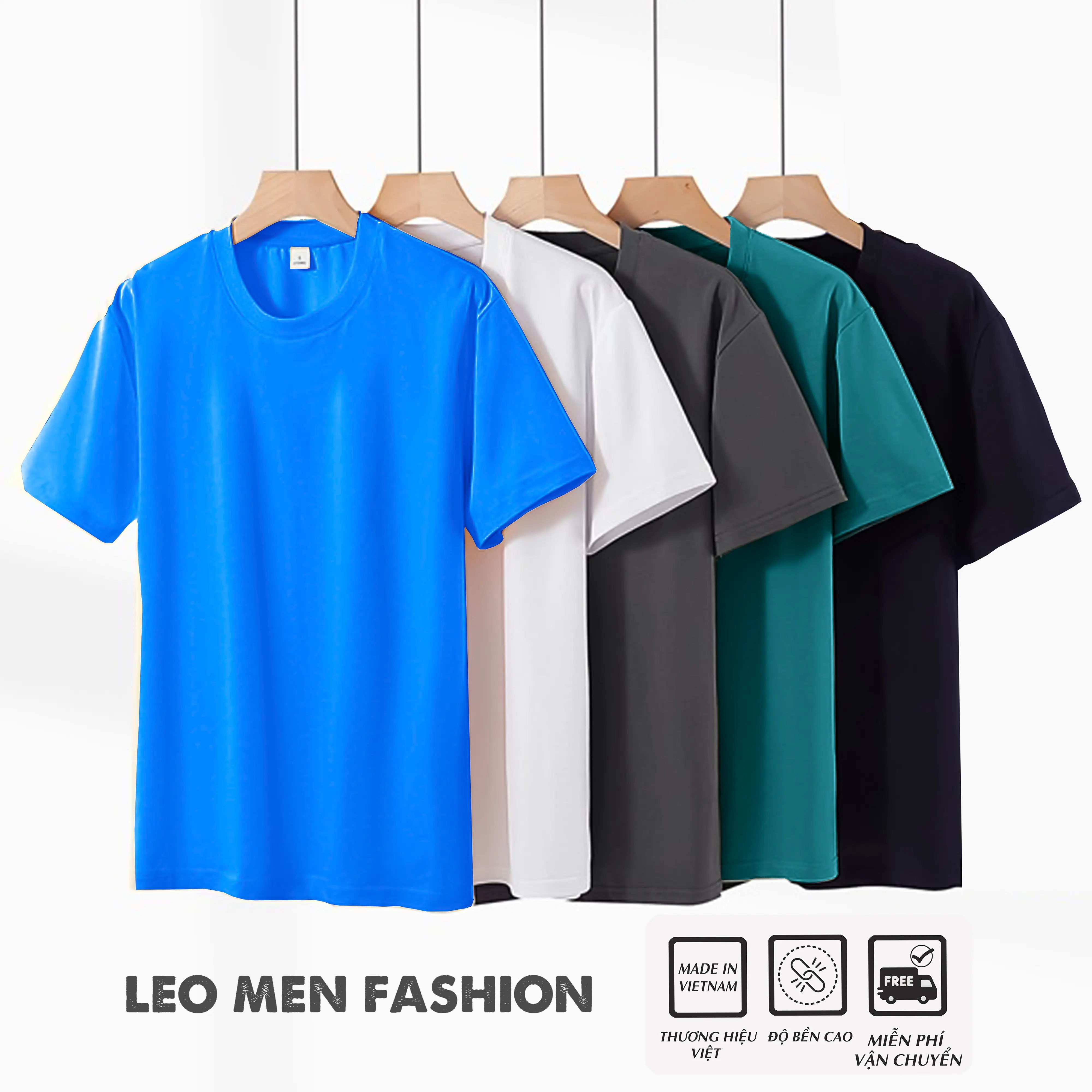 COMBO 5 Áo Thun Nam Cổ Tròn  Mềm Mịn, Thoáng Khí, Bền Đẹp, Phù Hợp Mặc Nhiều Dịp - Menswear