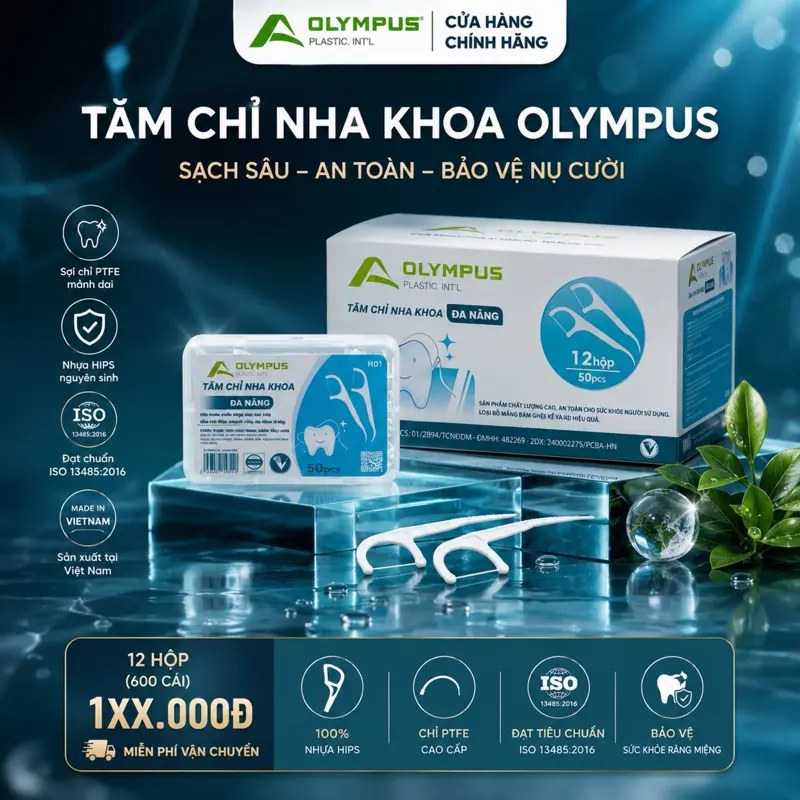 {CHÍNH HÃNG} 6-12 Hộp 300-600c Tăm chỉ nha khoa OLYMPUS made in VIETNAM chinhakhoa