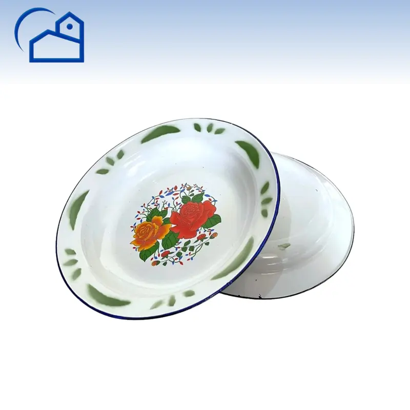 ALAT PIRING MAKAN SENG JADUL AYAM JAGO PIRING SENG ENAMEL BUNGA JADUL ENAMEL TEBAL 2