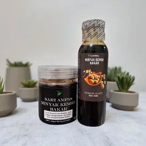 Paket Hemat Minyak kemiri bakar 100ml Plus Sari Ampas 100ml Haircare Menumbuhkan