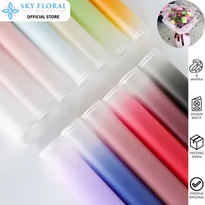 SKY 20 LEMBAR Kertas buket cellophane gradient Flower Wrapping Paper Florist KB6044