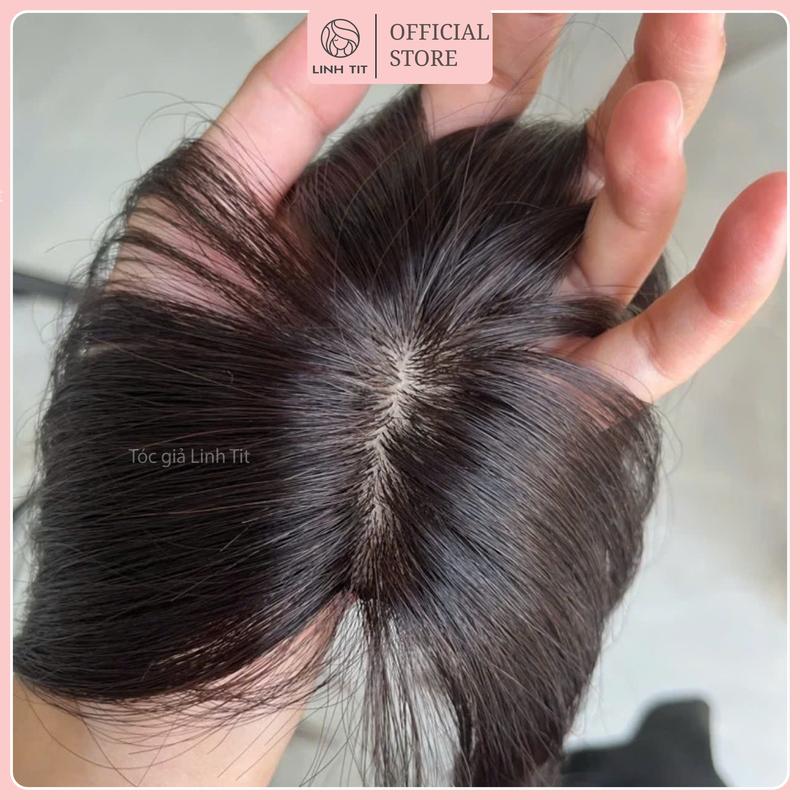 HOT - KHÔNG DẤU VẾT - Phủ hói tóc thật lưới HD mô phỏng da đầu 1:1 Phủ hói HD 2 kẹp | Tóc giả Linh Tít