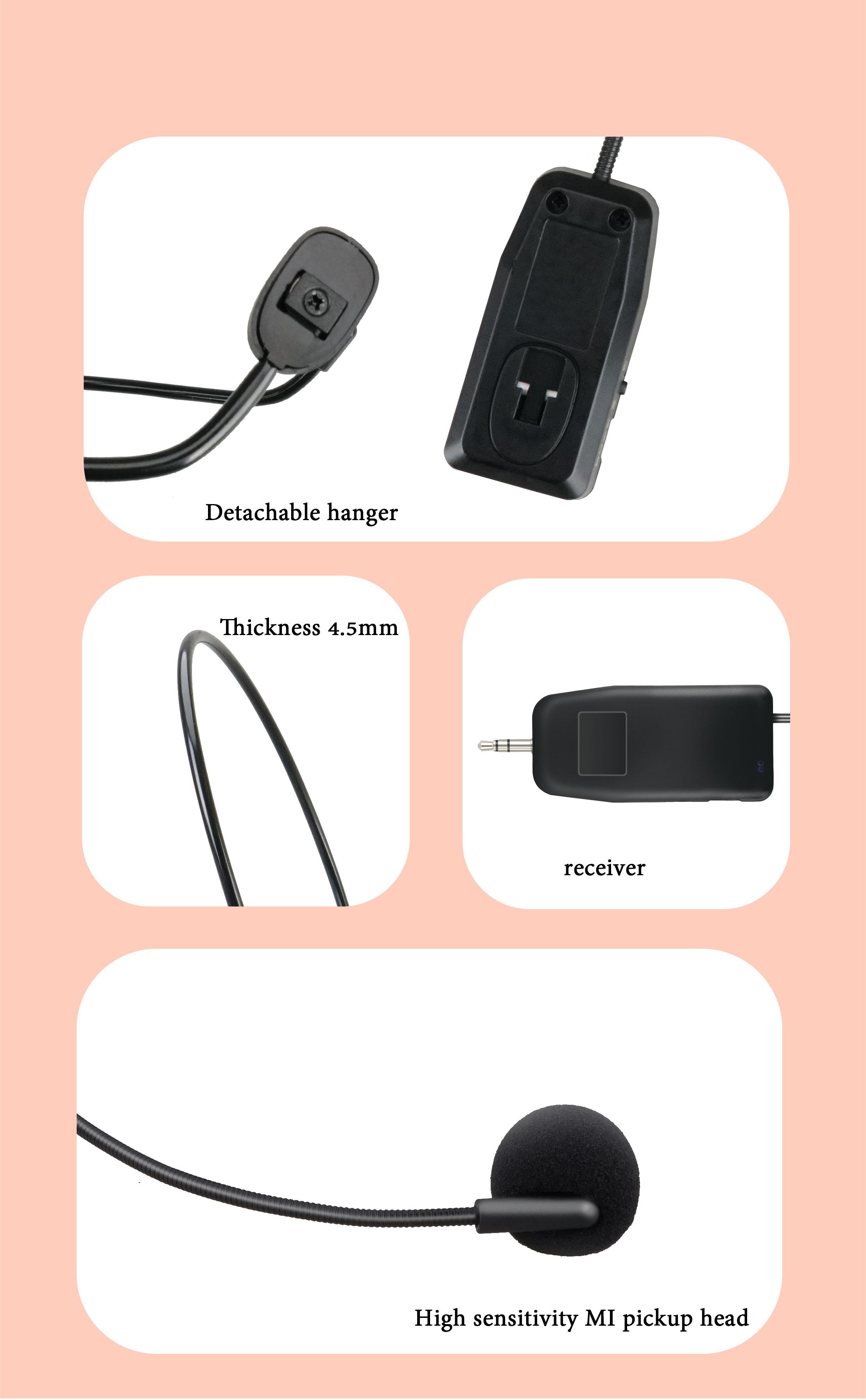 mic wireless karaoke suara jernih original murah 2.4g mikrofon tanpa kabel headset microphone bando imam masjid Menerima jarak 20 meter Dapat menyesuaikan volume