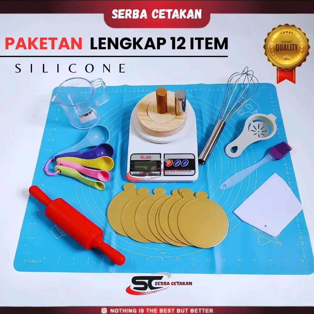 [BEST SELLER] Paket Perlengkapan Kue 12 Pcs Lengkap / Alat Baking Set Silikon Anti Lengket Termurah Tersedia Ukuran Donat 5,6,7,8,9 & 10 cm kitchenware