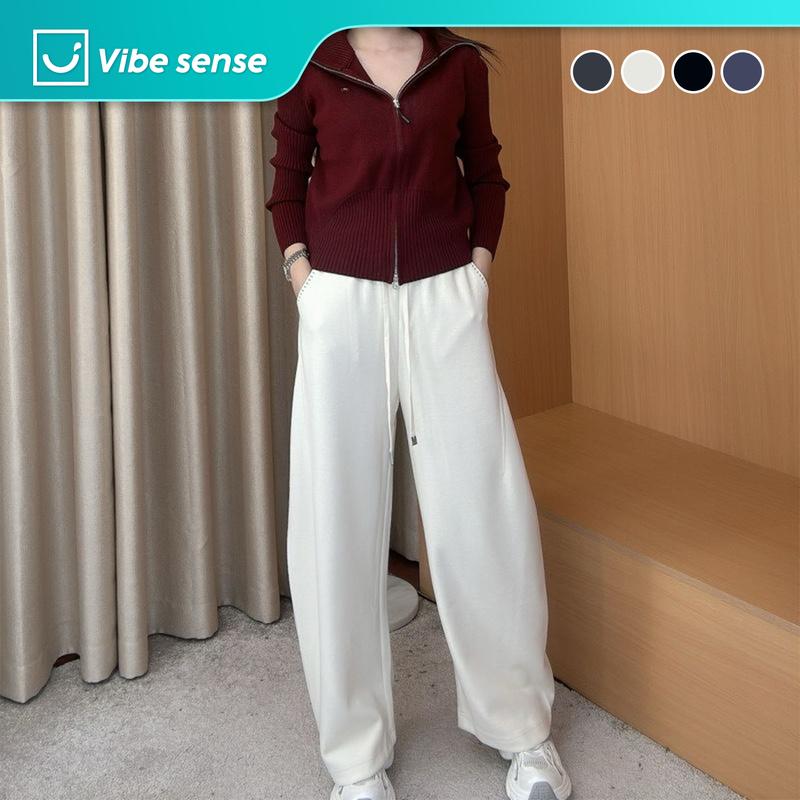  Quần Phủ Len Ống Cong Cho Nữ Vibe Sense Quần Ống Quả Chuối Cạp Chun VBQ415 