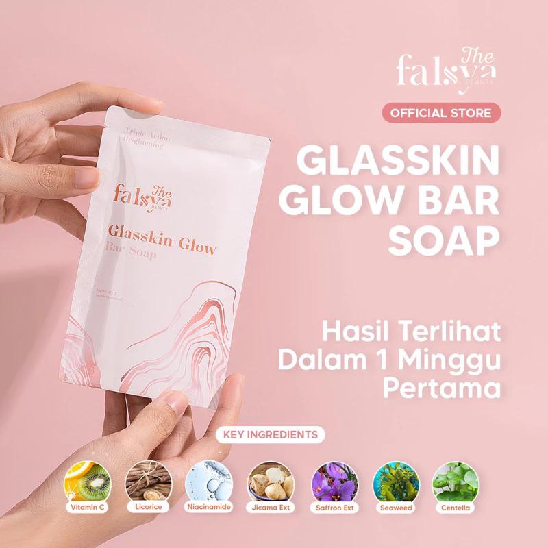 Beli 2 Gratis 1 The Falsya Beauty Sabun Glassskin Glow Bar Soap Pencerah Membersihkan Punggung Memudarkan Kulit Hitam Kusam Perawatan Mencerahkan Tangan