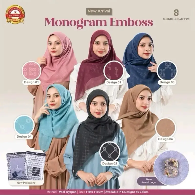DAPAT 3 EMBOS PREMIUM MOTIF BUTTON SCRAF UMAMA LOGO ICON LC BAHAN VOAL TRISVON LEMBUT MUDAH DI BENTUK BESTIE 0