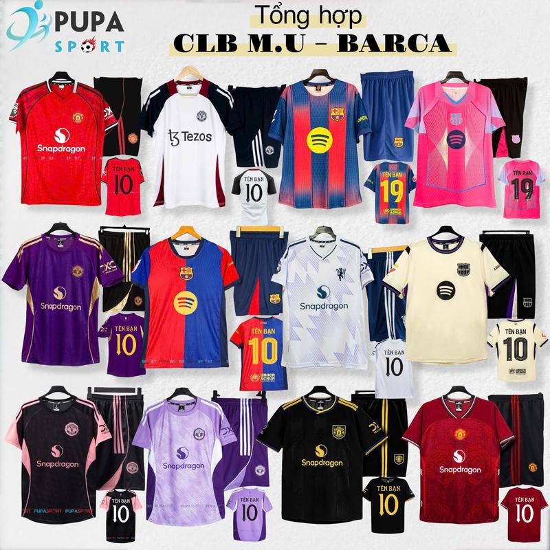 PUPA SPORT Top Mẫu Đồ Đá Banh, Quần Áo Bóng Đá Mới Nhất 2025, Vải Thun Lạnh & Mè Hàn Cao Cấp Cho Nam Nữ, Có In Tên Số, Bộ Thể Thao Câu Lạc Bộ CLB01