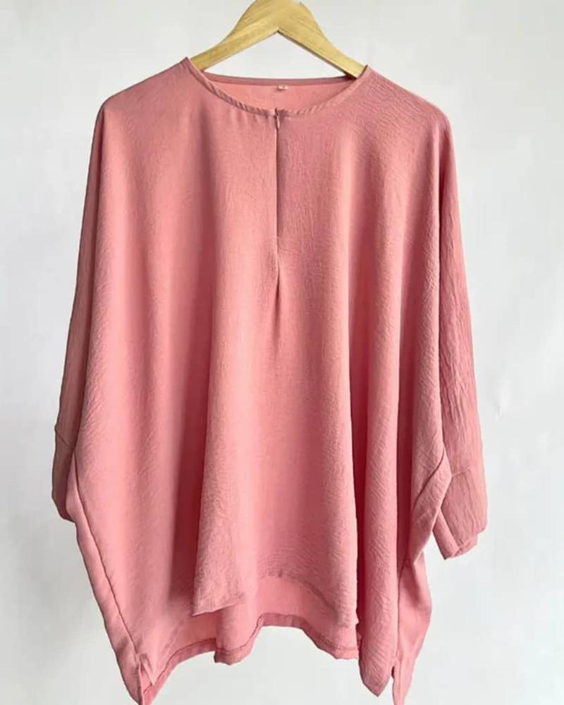 Product Introduction of Hot selling baggy blouse top ironless cey shirt baju 6