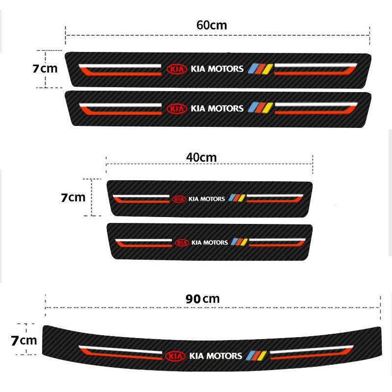 Bảo vệ miếng dán cửa ô tô bằng sợi carbon, cho KIA, miếng dán dải ngưỡng tự động, thích hợp cho Forte, Spectra, Mbang, Sportage, Picanto, RIO, Picanto, Cerato, Seltos, OPTIMA, Carnival, Sorento, phụ kiện 7