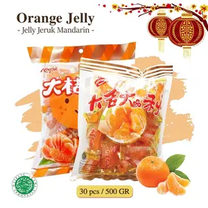 Manisan Permen Jelly Rasa Jeruk Mandarin 500 Gram Permen Jeruk jeli Orange Candy Makanan Khas Imlek Food Snacks Toples