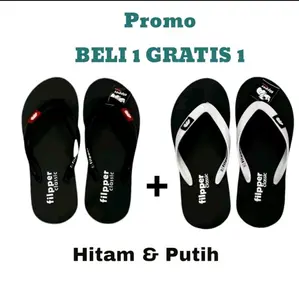 Beli 1 Gratis 1 Sandal Jepit Flipper Cllasik Sendal Jepit Spon Karet Eva Feel The Rubber Pria Casual Flipper