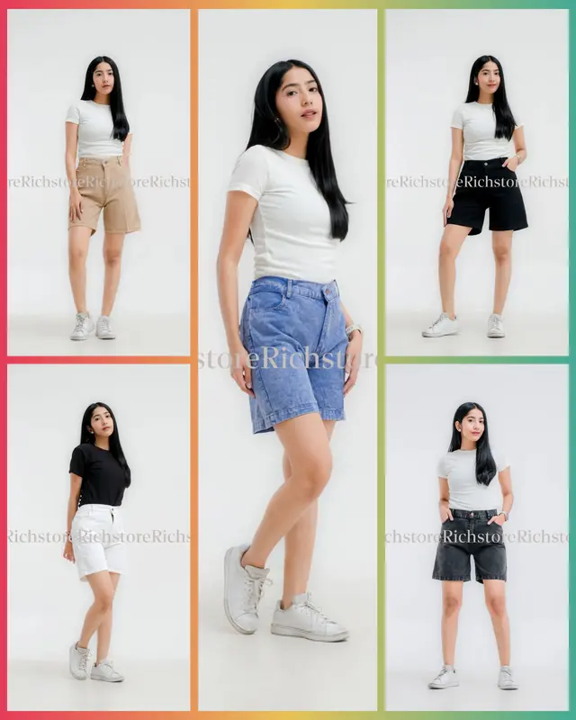 PAKET 100 RIBU DAPET 2 CELANA JEANS WANITA HOTPANTS MODEL KOREAN STYLE Denim 0