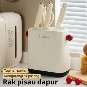 Rak pisau dapur dopamin rak penyimpanan meja multifungsi gunting rumah tangga dan pisau dapur rak penyimpanan pisau terintegrasi rak pisau meja dapur desain saluran pembuangan penyimpanan pisau rak multifungsi