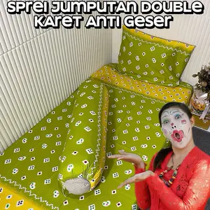 Sprei Jumputan & Embos Double Karet Anti Geser Bahan Katun Disperse Premium