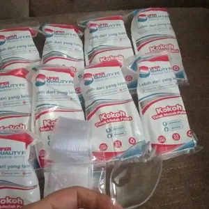 Spork Plastik 2 in 1 Steril / Sendok Garpu Plastik 2 in 1 Bening & Hitam Per Pack