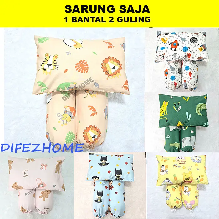 Sarung Bantal Bayi dan Guling 1 Set Katun Adem Newborn