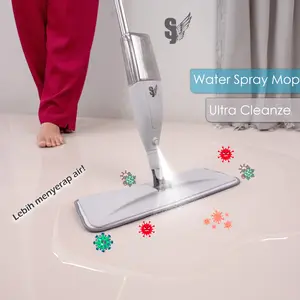 (COD) Alat Pel Lantai Semprot Otomatis Water Spray Mop Automatic Water Tank Alat Pel Lantai Semprot Praktis Kain Pel Microfiber Cleaning Gagang Plastik