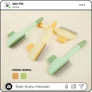 IDEN PET Sisir Kutu Kucing Sisir Grooming Bulu Anjing Cat Dog Comb