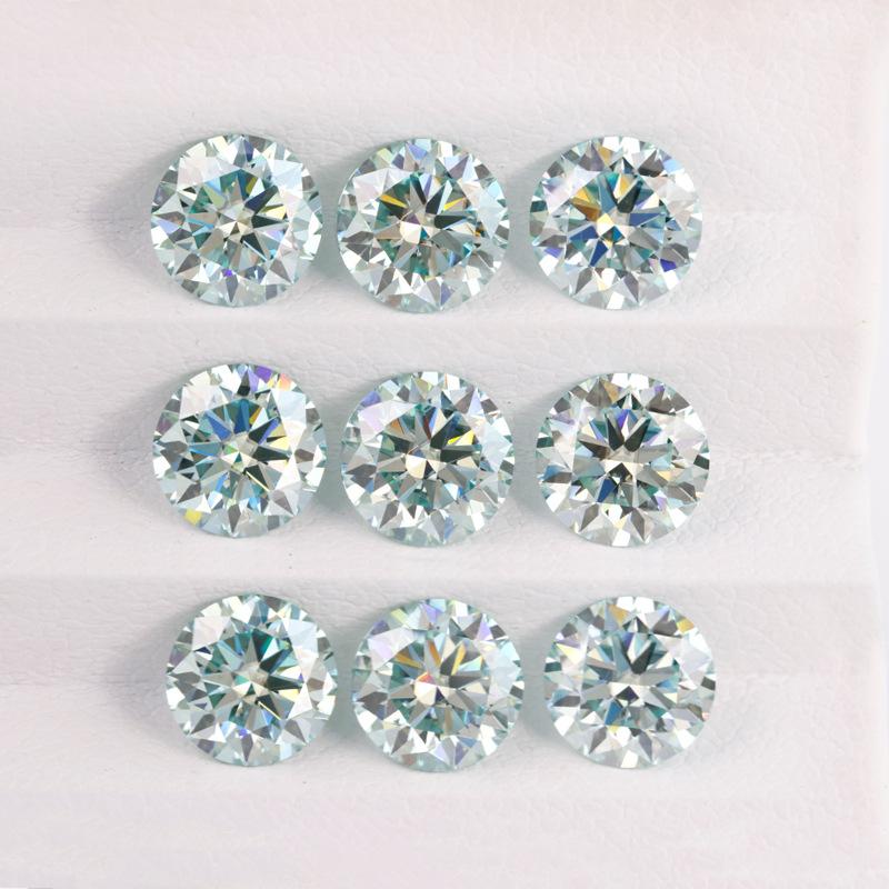 Product Introduction of LLXYW Aquamarine/Green Blue color Moissanite Loose Gemstones VVS1 3EX Cut Real Certified Moissanite 10