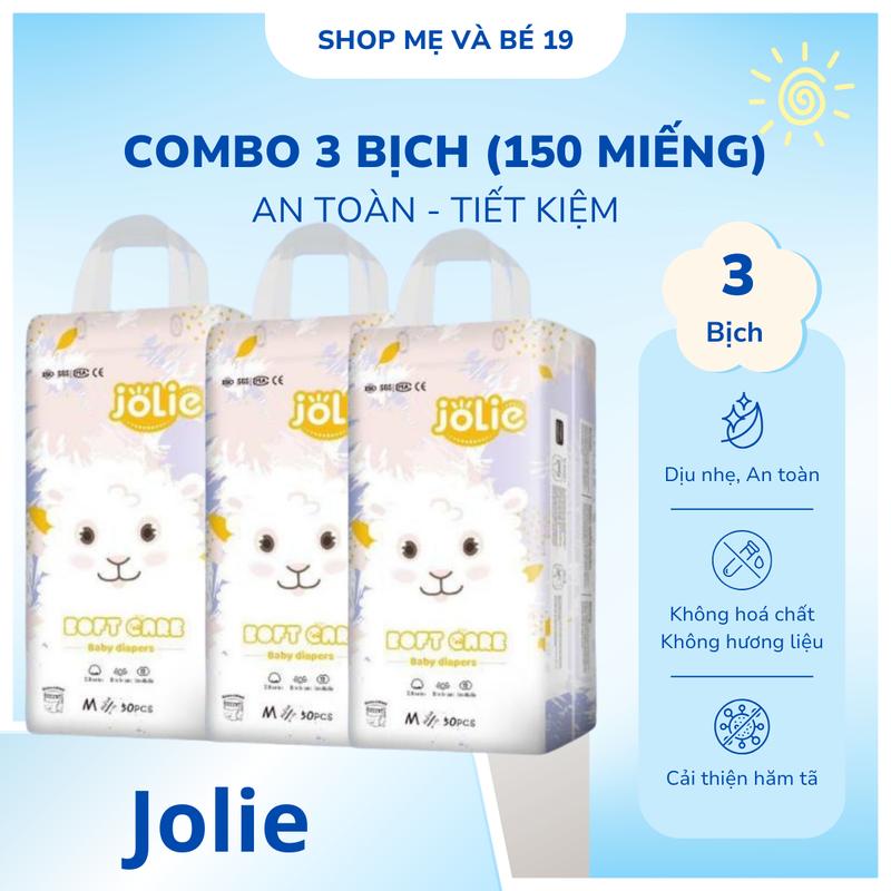 combo 150 miếng bỉm quần JOLIE xuất Anh đủ size M L Xl 2XL 3XL 4XL bỉm quần Cho Bé tã dán tã quần