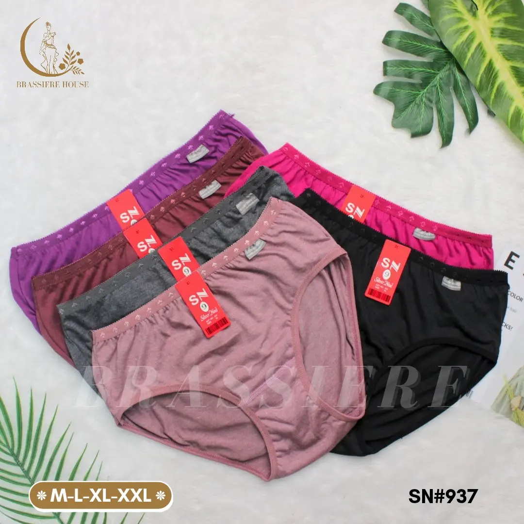 6PCS CELANA DALAM WANITA SILVER NINE CD PEREMUAN WARNA GELAP GN 937 Katun Cewek Celana Dalam Polos