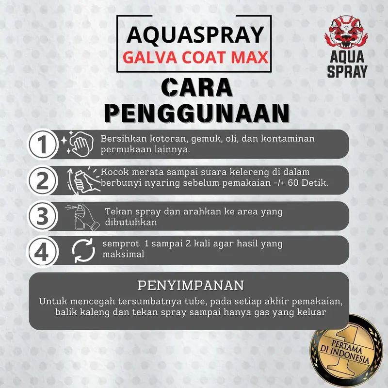 Aquaspray - Galva Coat Max - Cold Zinc Galvanizing Spray Hotdip - Cat Galvanis / Cat Anti Karat (1pcs) Besi Baja Seng 4