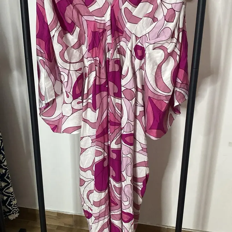 Gamis katun bamboo motif cantik bahan adem premium bkk 0