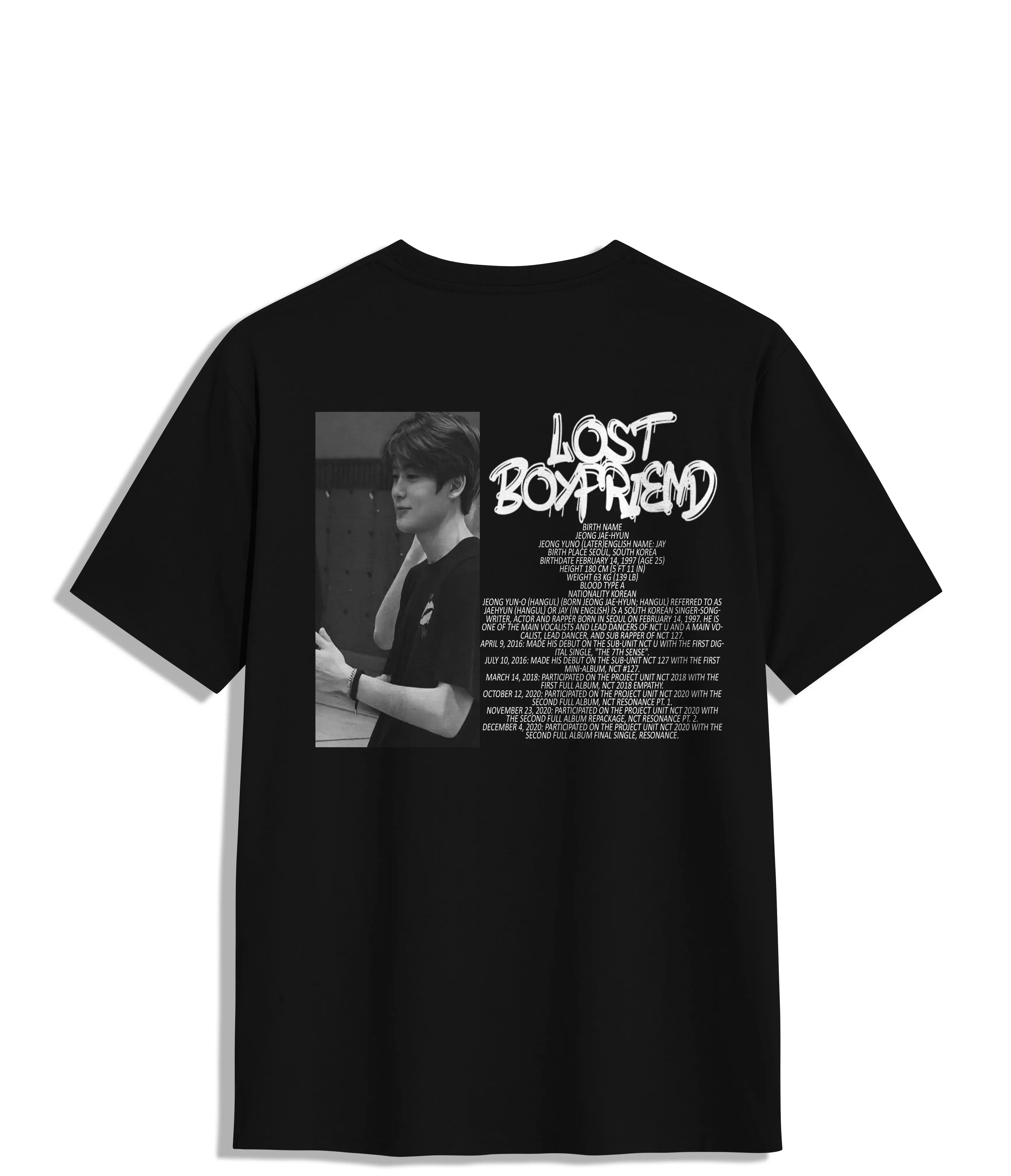ZHRA T-Shirt Kaos Nct Dream Lost Boyfriend Jaehyun Cotton Combed 30s Hitam Oversize Pria Wanita - Panjang, Polos Sablon Baju