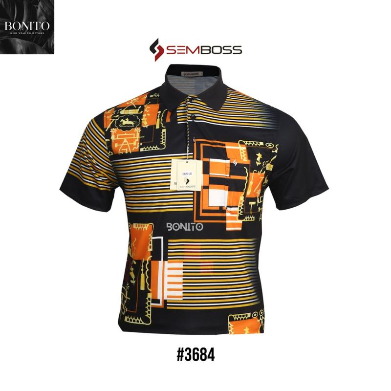 KAOS KATUN PRIA KERAH WANGKI SEMBOSS BAHAN KATUN, BAHAN LEMBUT, DAN ADEM 3684 KAOS LENGAN PENDEK Polo Baju 2