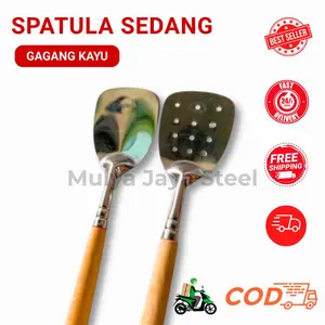 (DAPAT 5 SPATULA) SPATULA SEDANG GAGANG KAYU / SOTIL GAGANG KAYU / SUTIL GAGANG KAYU / MITA